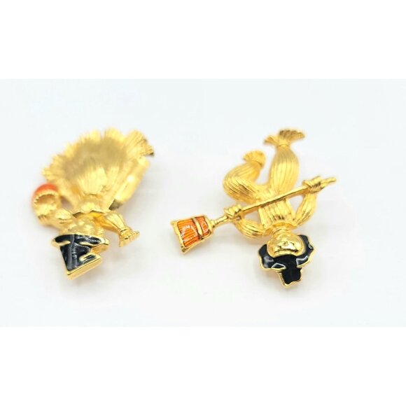 Avon Mr. Mrs. Scarecrow Pair Brooches Pins - Picture 5 of 9